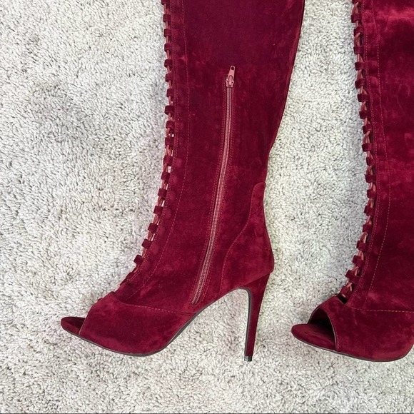 Wild Diva Wine Over the knee boots 8.5     #32 - Picture 8 of 13